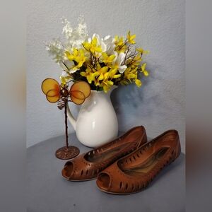 Dexflex Dexter Peep Toe Wedge Size 8.5